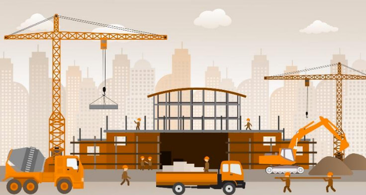 construction job site illustration